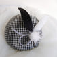 Black & White Houndstooth Button Cocktail Hat黑白千鳥格英式禮帽