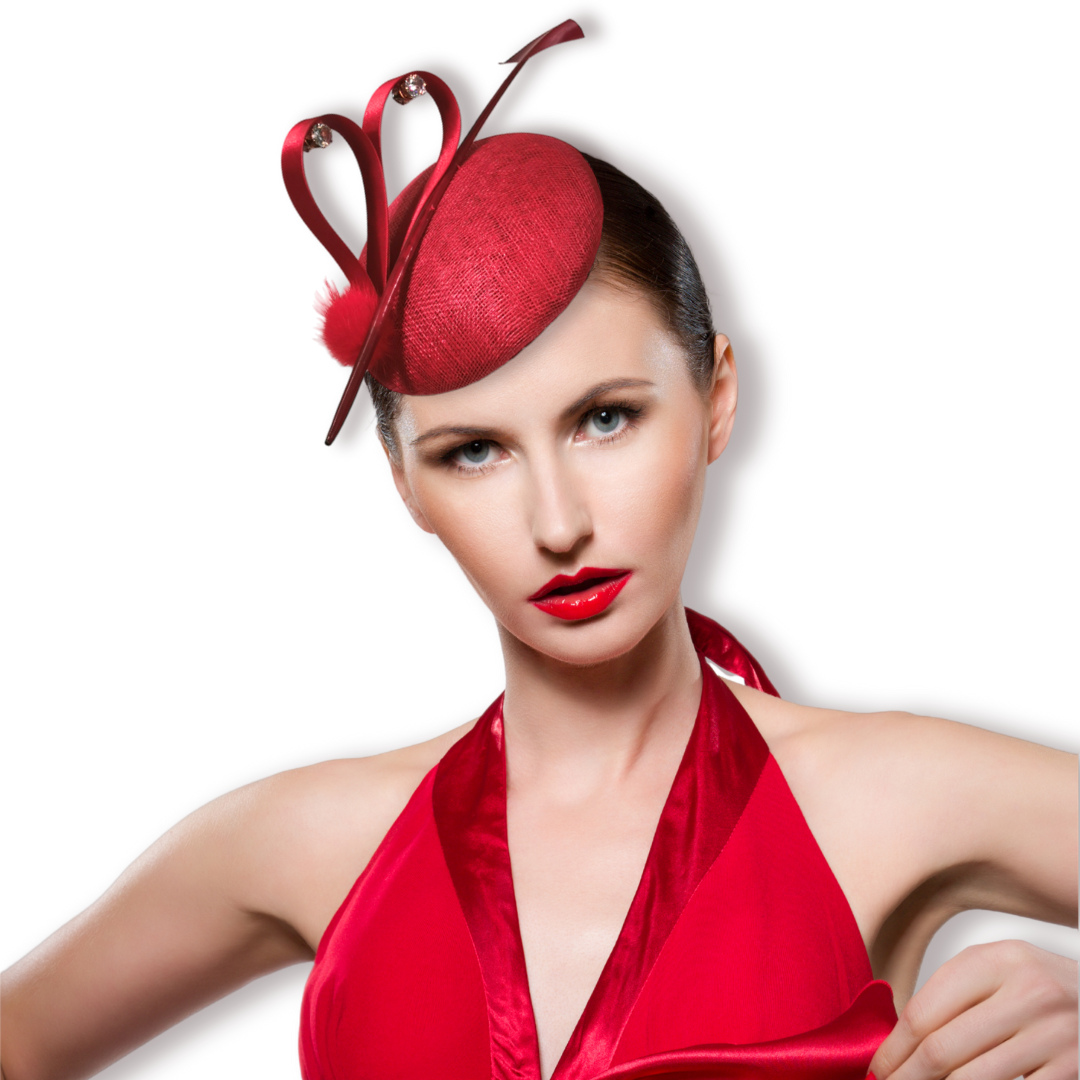 Red Sinamay Wedding & Occasion Cocktail Hat – My Millinery Mine