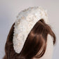 Ivory White Halo Crown with Flowers