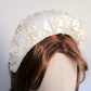 Ivory White PP Straw Halo Crown with Flowers  象牙白 PP 草編布Halo皇冠帽飾